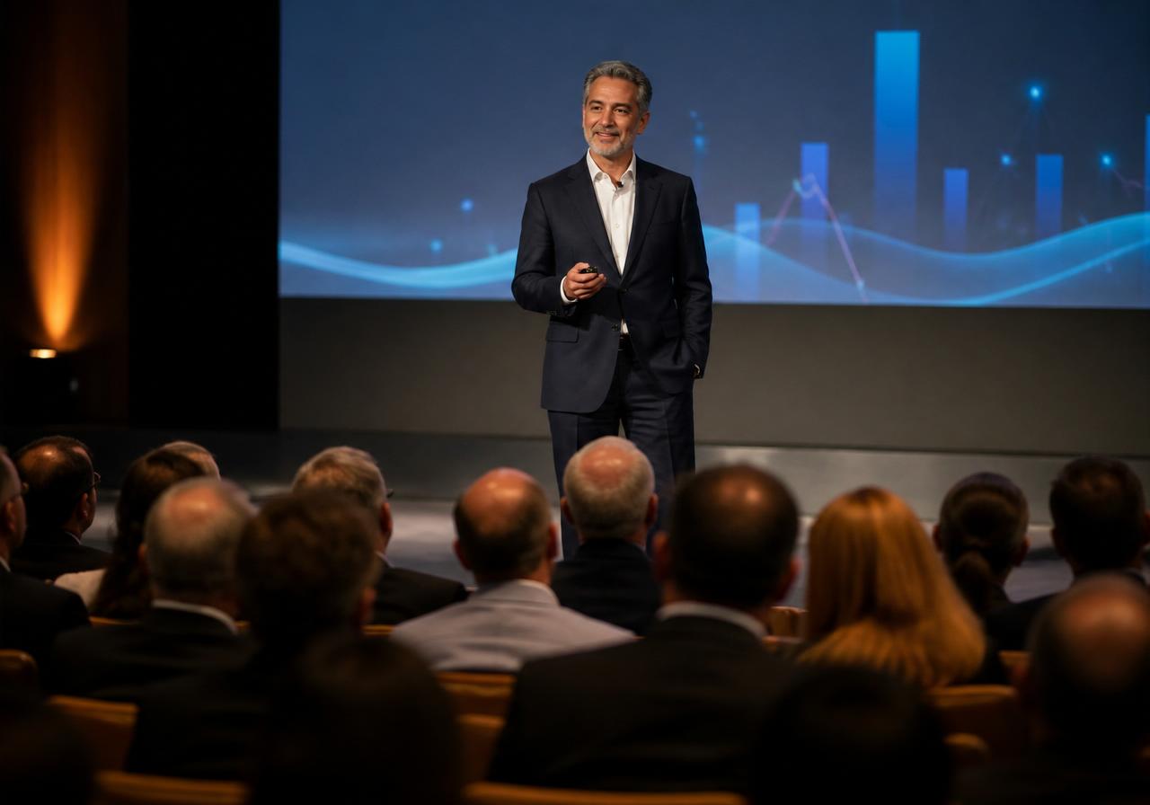Palestra executiva em evento corporativo